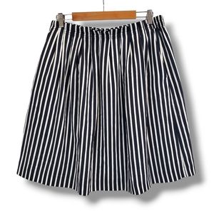 J. Crew Navy Blue and White Striped Mini-Skirt Size 14